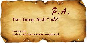 Perlberg Aténé névjegykártya